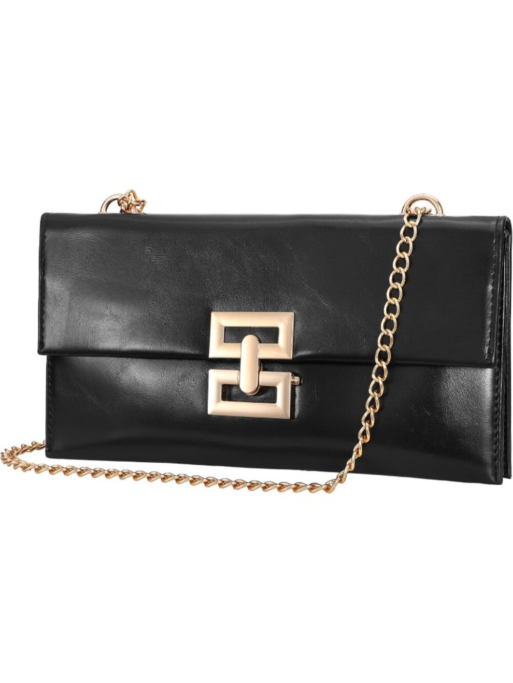 〽️Women Black Crocodile Leather Adjustable Texture Gold Chain Hobo Shoulder Bag